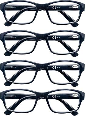 Heeyyok 313087144162 Reading Glasses Men 4-pack Large Square Readers Rectangular Frame Oversi