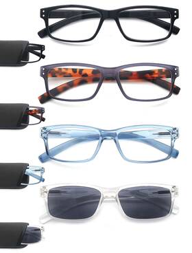 Msr034he-175 Heeyyok 4 Pack Reading Glasses For Men/women 1.75 Includes Readers Sunglasses