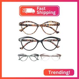 Msr037zhe-175 Heeyyok 1.75 Readers For Women Small Face Womens Reading Glasses Cat Eye 4-pack