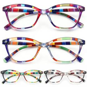 Msr039he-275 Heeyyok Colorful Cat Eye Readers 4-pack 5.00 Strength Women S Reading Glasses