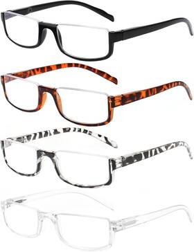 Henotin 445012888810 4 Pair Reading Glasses For Women Men Readers Half Moon Frame Blue Light
