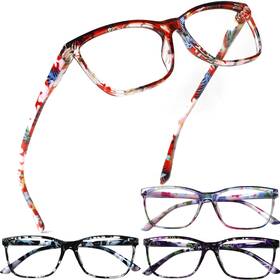 B0dc3wmt23 Henotin 4 Pack Ladies Reading Glasses 1.75 Blue Light Blocking Spring Hinge Read
