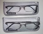 Hf26 Foster Grant Pair Hyperflexx Rim Reading Glasses Soft Cases