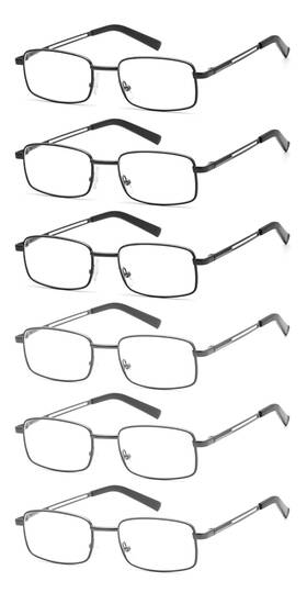 B0bk1kyrb5 Highlike 6-pack Reading Glasses Men Women Metal Stainless Flex Readers 1.25 Stre