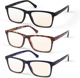 Hp2003 Hindar Panda 3 Pairs Reading Glasses Blue Light Blocking Spring Hinge Readers Fo