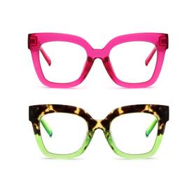 Hooumoou 717018887096 Oversized Reading Glasses For Women Stylish Designer Readers Blue Light Squar
