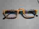 Hp-3c Calabria Designer Reading Glasses 2.25 Hand Painted Tan And Black W Case