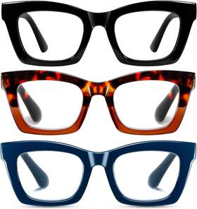 Hubeye 445035265285 Oprah Style Reading Glasses For Women Men Blue Light Blocking Computer Sq