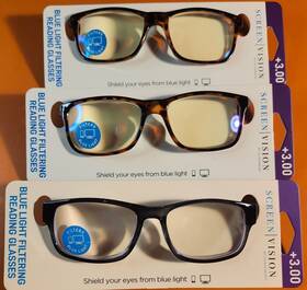 Icu 078041191360 Eyewear Screen Vision Filter Blue Light Reading Glasses 3.00 Lot Of 3