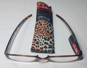 12931 Icu Eyewear Zoom Expressions 1.25 Half-eye Readers Cheetah With Case -new