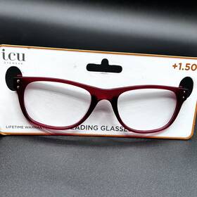 3952-111323-14 Icu 1.50 Cotati Reading Glasses Red Flex Nwt