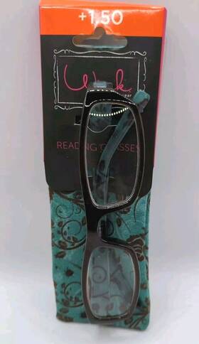 Icu Eyewear 078041001997 Wink By 1.50 Reading Glasses Brown And Teal With Case New