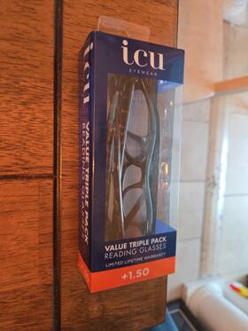 Icu Eyewear 078041092858 1.50 Readers Reading Glasses Black 3 Pack