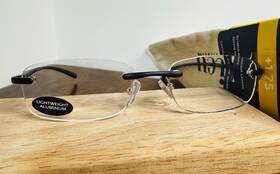 Icu Eyewear 078041129127 1.75 Rimless Black Reading Glasses. New. Stanford. Lightweight Aluminum