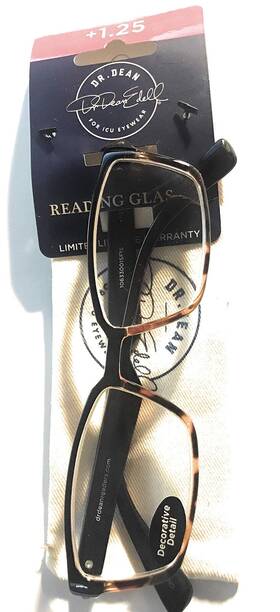 Icu Eyewear 078041133490 Dr Dean Edell By Brown Mens Plastic Reading Glasses With/case