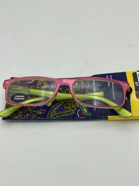 Icu Eyewear 078041143796 Ankara Plum Green Reading Glasses Readers With Case 1.75