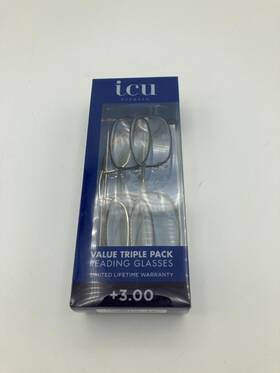 Icu Eyewear 078041227571 Oval Metal Reading Glasses 3.00 - 3pk