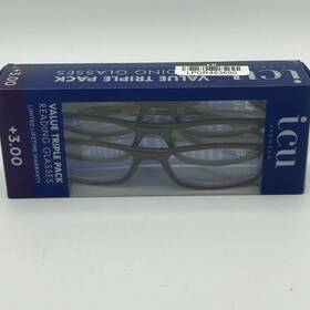 Icu Eyewear 078041227649 Oval Plastic Reading Glasses 3.00 - Value Pack 3pk Classic Styles