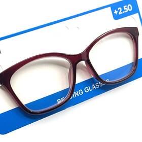 Icu Eyewear 078041243151 Jessica Reading Glasses 2.50 Burgundy Cat Eye Non-prescription