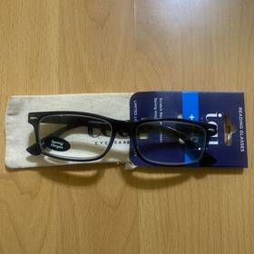 10200006tx Icu Eyewear Emeryville Black Reading Glasses Readers With Case 2.50 Nip