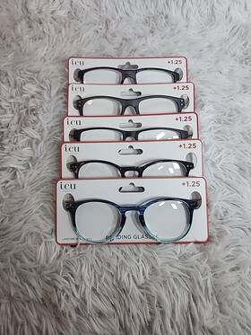 70890208 Icu Eyewear 1.25 Reading Glasses Assorted Colors New Lot Of 5. G109