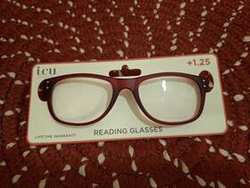 75890301tx Icu Eyewear Reading Glasses Cotati 1.25 Nwt Red Frame