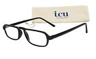 Icu Eyewear San Carlos Mens Reading Glasses Rectangle Black