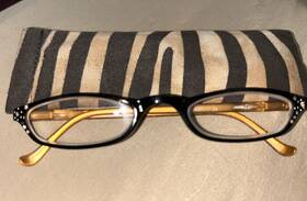 72065001 Icueeyewear Icueyewear.com Dark Purple/gold Arms Reading Glasses 1.25 Stones