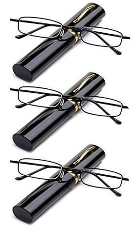 Rl801bk-3pk-2.00 Ig Reading Glasses 3 Packs Pocket Readers Ultra Compact Spring Temple With Portable