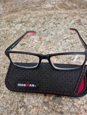 Ironman 193033585153 Red/blk 2.50 Reading Glasses With Soft Case 54/16/145