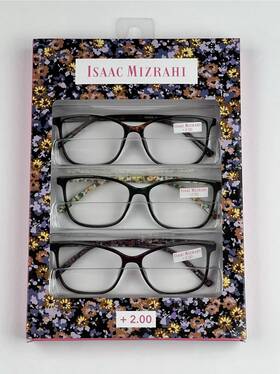 Isaac Mizrahi 888989261755 3 Pack Gift Box Womens Reading Glasses In Tortoise Green Red 2.00