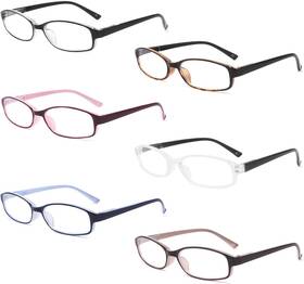 Ivnuoyi 313050796794 6 Pack Reading Glasses Blue Light Blocking With Spring Hinges Colors Lig