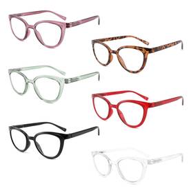 Ivnuoyi 712491903400 6 Pack Reading Glasses Blue Light Blocking Stylish Ladies Readers With Spring