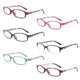 Ivnuoyi 792332106207 6 Pack Reading Glasses Blue Light Blocking Fashion Ladies Spring Hinge Reader