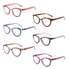 Ivnuoyi 792332106344 6 Pack Reading Glasses Blue Light Blocking Fashion Ladies Readers Wit