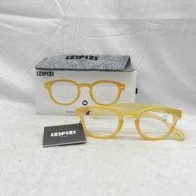 Izipizi 701210410890 Unisex #c Round Full Rim Reading Glasses 1.00 Yellow Honey