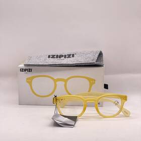Izipizi 701210410906 Unisex #c Round Full Rim Reading Glasses 1.5 Yellow Honey