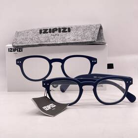 Izipizi 760222621076 Unisex #c Round Full Rim Reading Glasses 1.5 Navy Blue