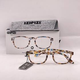 Izipizi 760222623674 Unisex #b Square Full Rim Reading Glasses 1.5 Blue Tortoise