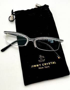 Jcr173 Jimmy Crystal Jcr127 J.c. Swarovski Crystals Black Reading Glasses C25 2.00