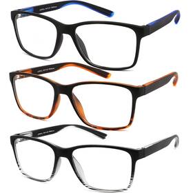 Jjwell 5011-c123-2.00 3 Pack Reading Glasses For Men Blue Light Blocking With Spring Hinge