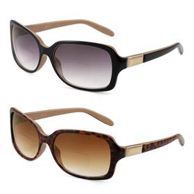 Jm 941348148204 2 Pack Classic Bifocal Reading Glasses Square Stylish Gradient Sunglasses Rea