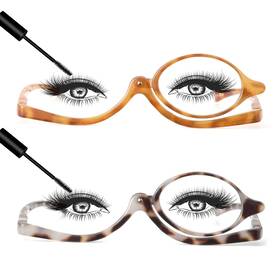 Jm 941348183984 2 Pairs Akeup Reading Glasses Agnifying Flip Down Cosetic Readers For Woen 4.0