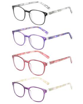 Jm 971888403358 Reading Glasses Set Of 4 Quality Spring Hinge Readers Men Women Fo