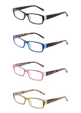Jm 971888403983 4 Pack Ladies Reading Glasses Spring Hinge Fashion Floral Readers For Women