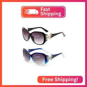 Zpl10144 Jm 2 Pack Bifocal Reading Sunglasses For Women Fashion Oversized Square Sun Read