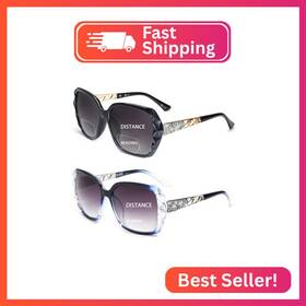 Zpli200903c4-275 Jm 2 Pack Bifocal Reading Sunglasses For Women Fashion Oversized Square Sun Read