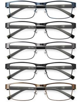 Zhl09509c6-0300 Jolisu 5pcs Reading Glasses Men - Blue Light Blocking Computer Metal Thin Fra