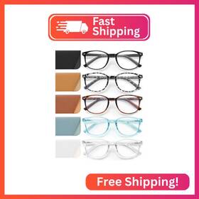 Ztpl0042-2c13-200 Jolisu 5 Pack Reading Glasses For Women Blue Light Blocking Computer Reader Spri