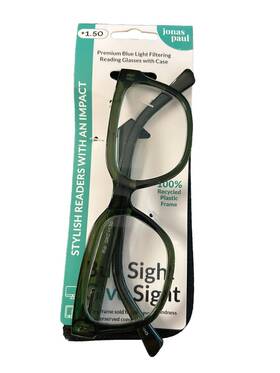 Jonas Paul 850041052229 Eyewear Blue Light Glasses Green Crystal Magnifying Acrylic Lens 2.50